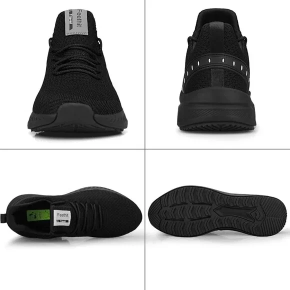 Men's Black Tennis Running Lightweight Breathable Mesh Fashion Sneakers